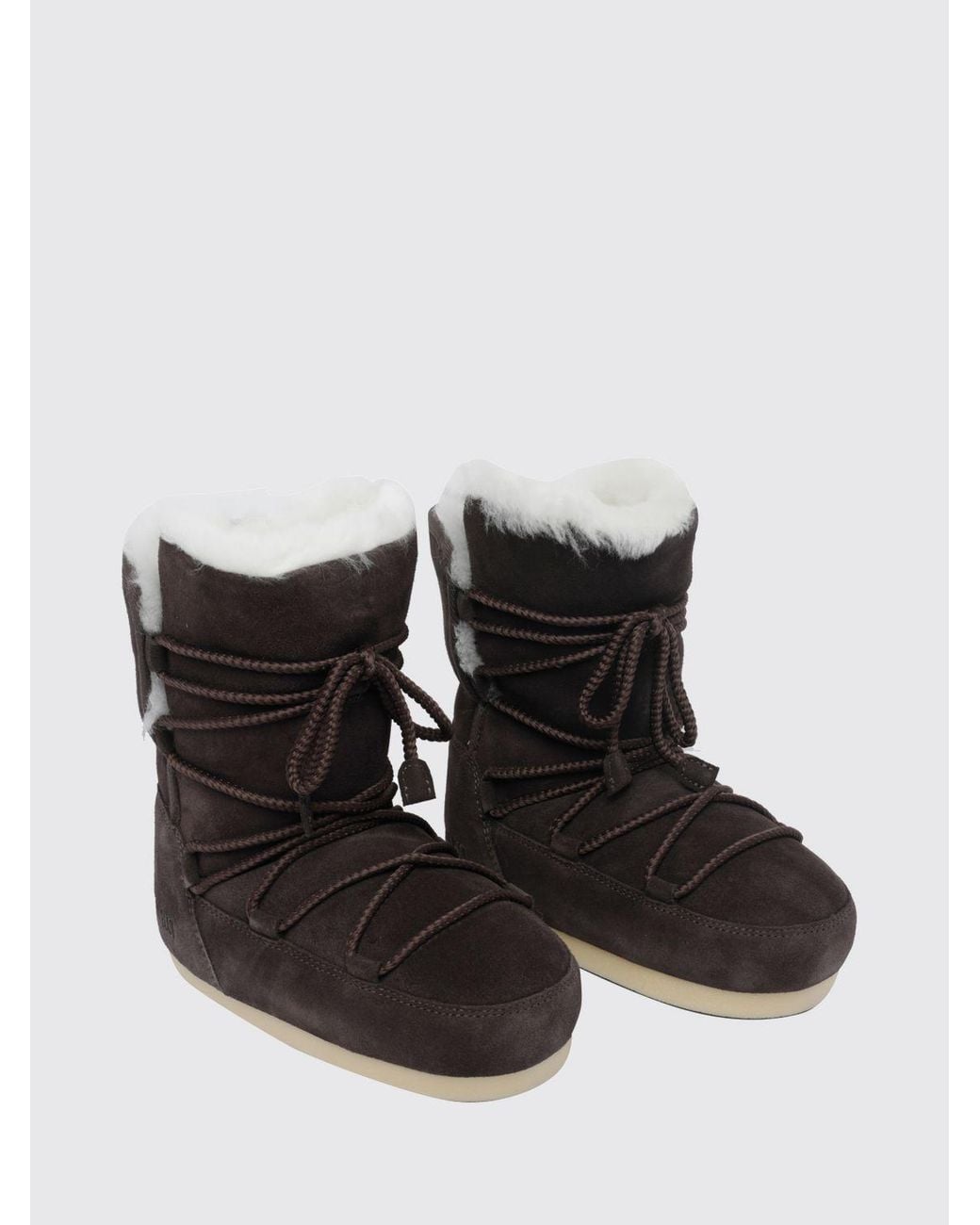 Moon Boot Black Evx Low-Cut Suede And Fur Snow Boots