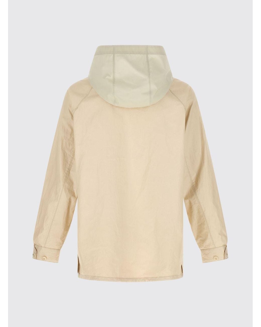 Lemaire Natural Hooded Lightweight Waxed Linen Jacket With Concealed Zip for men