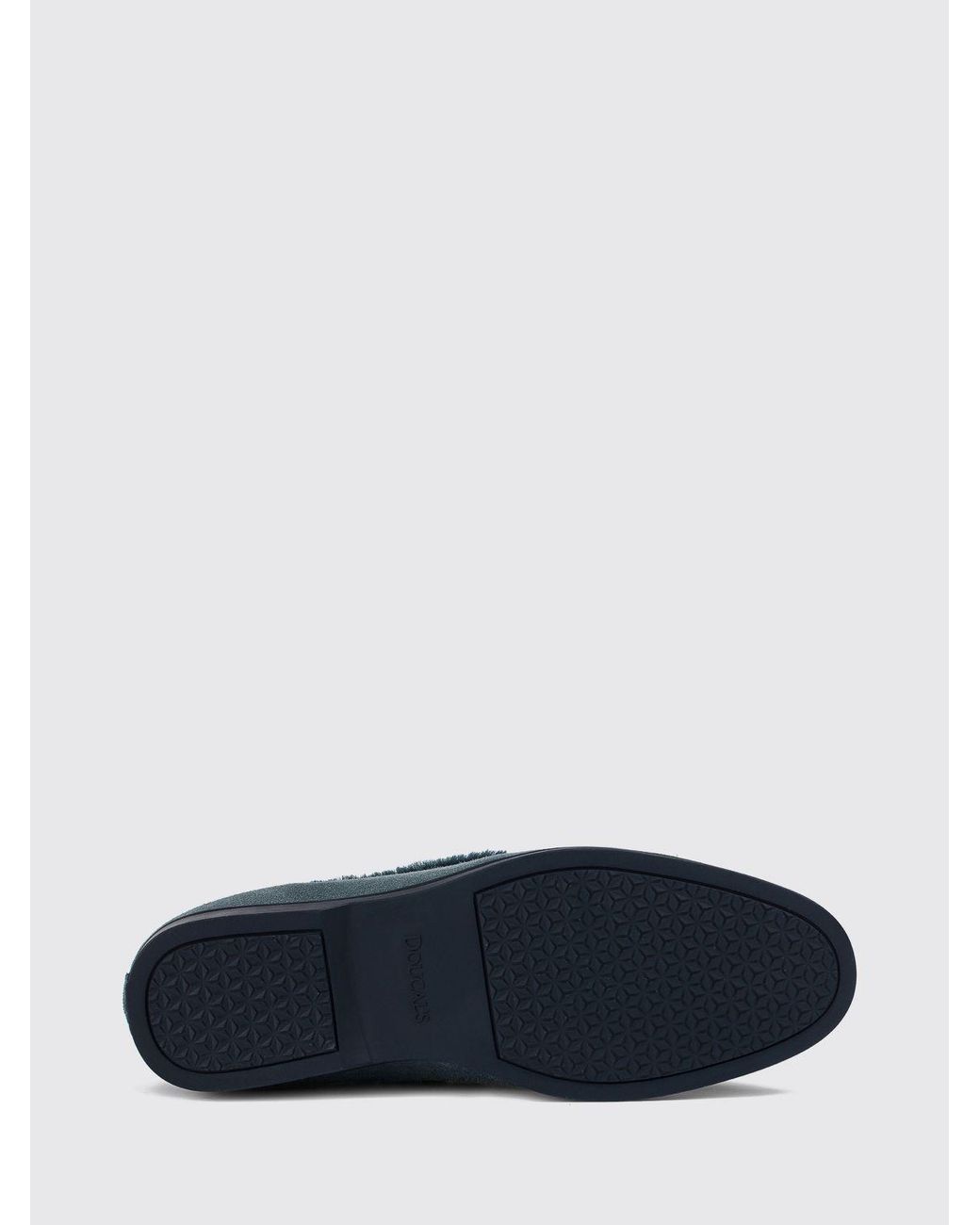 Doucal's Blue Suede Loafers With Shearling Lining