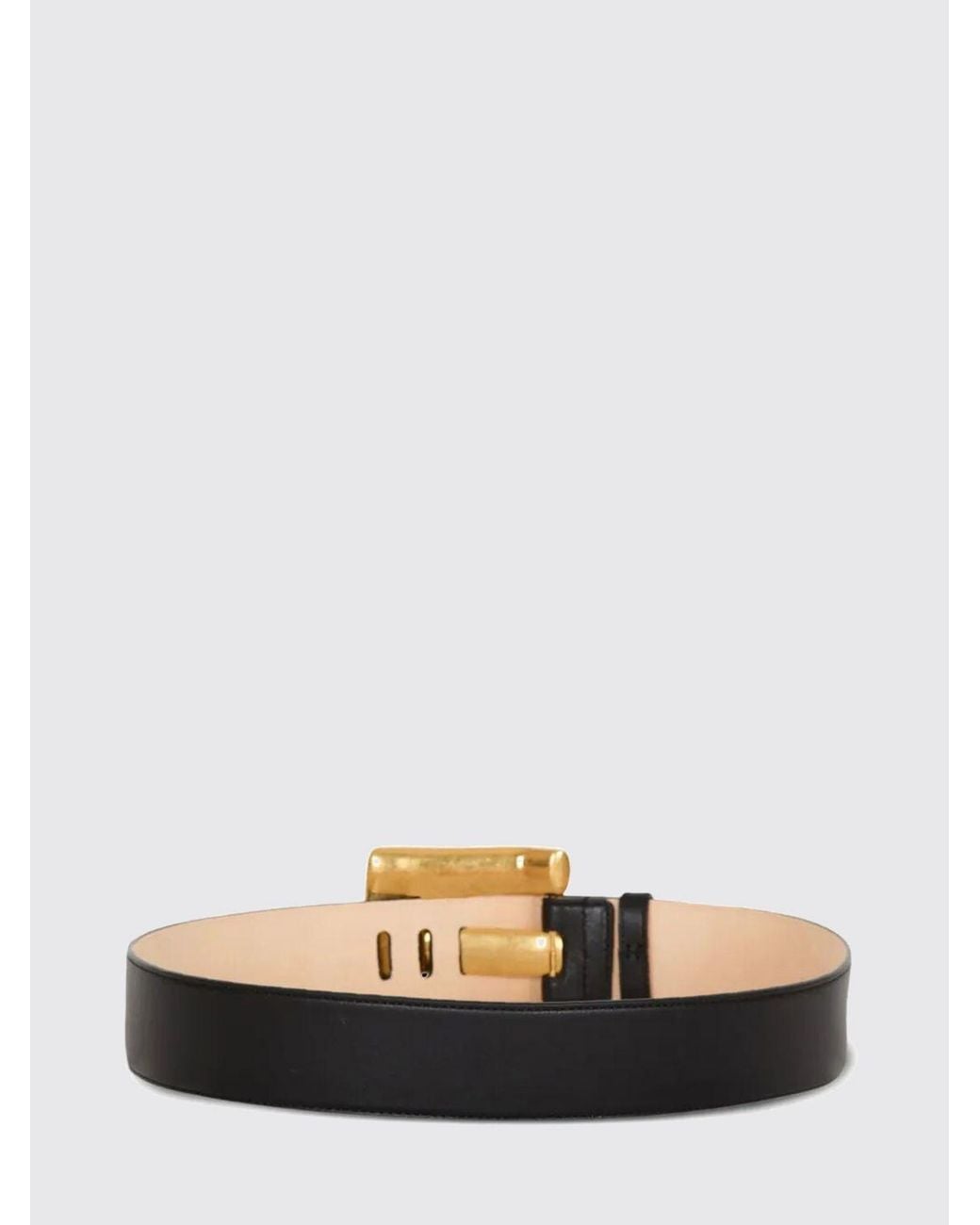 Balmain White Anthem High-Waist Smooth Calfskin Belt With Monogram Buckle