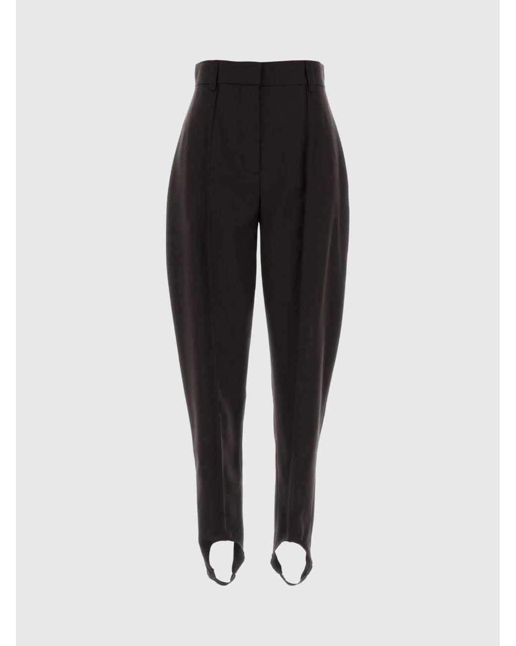 Stella McCartney Black High-Waisted Straight-Leg Wool Trousers With Belt Loops
