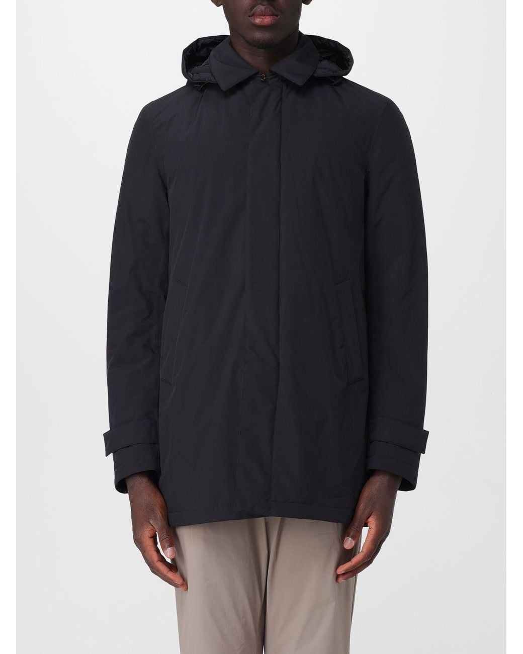 Herno Blue Water-Repellent Hooded Windbreaker Jacket for men