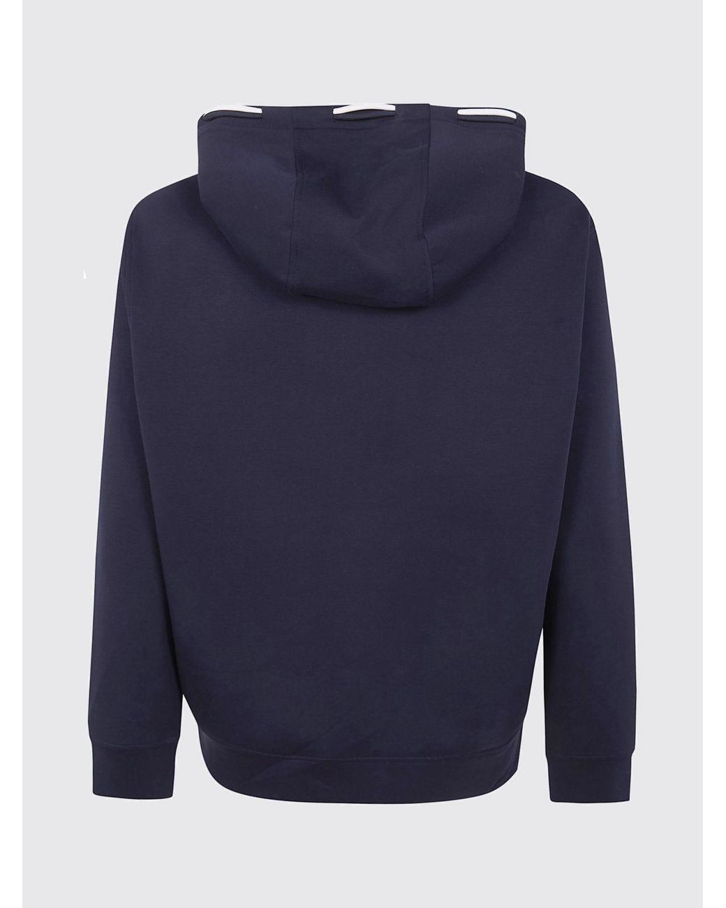 Emporio Armani Blue Cotton Blend Hoodie for men