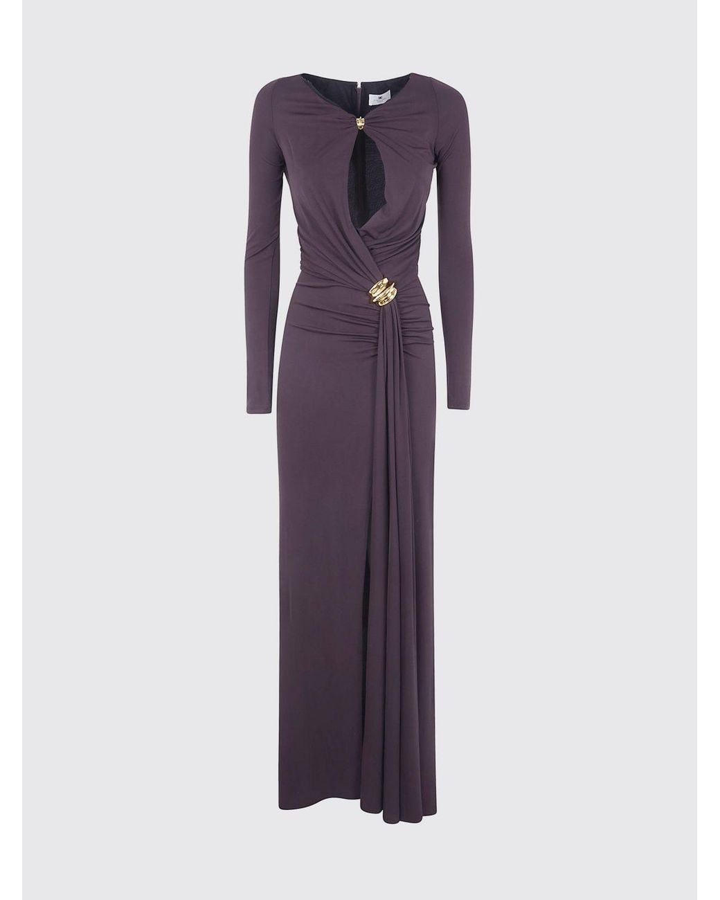Elisabetta Franchi Purple Stretch Jersey Dress