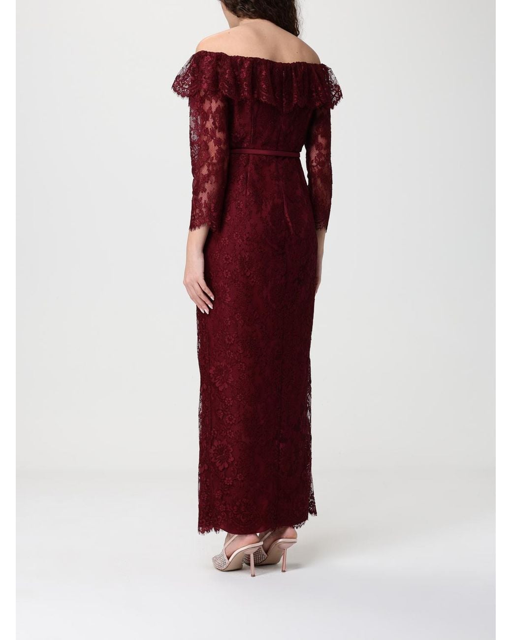 Self-Portrait Red Lace Long Dress