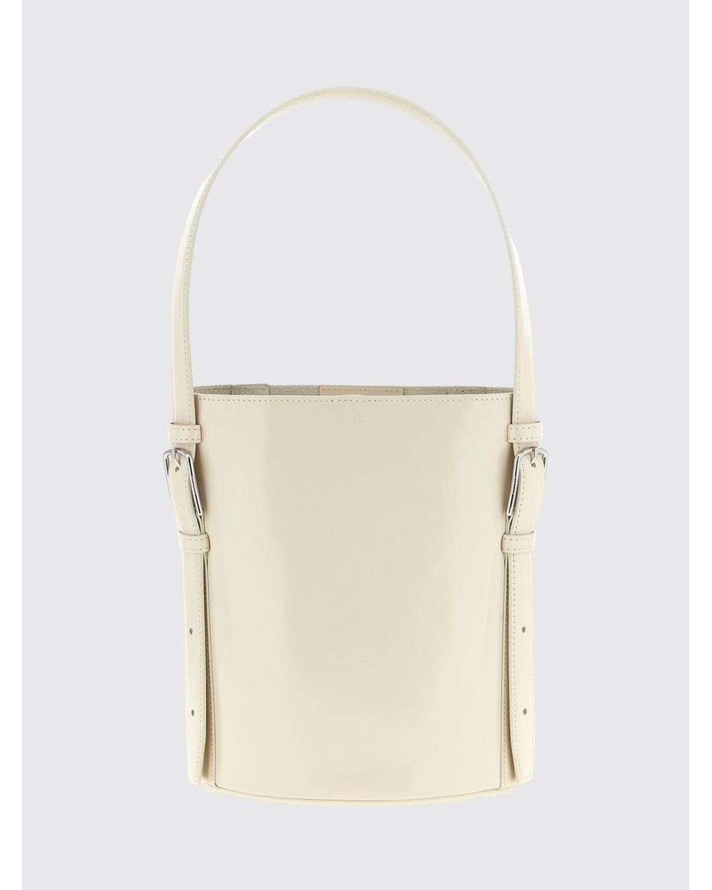 Coperni White Patent Leather Bucket Bag