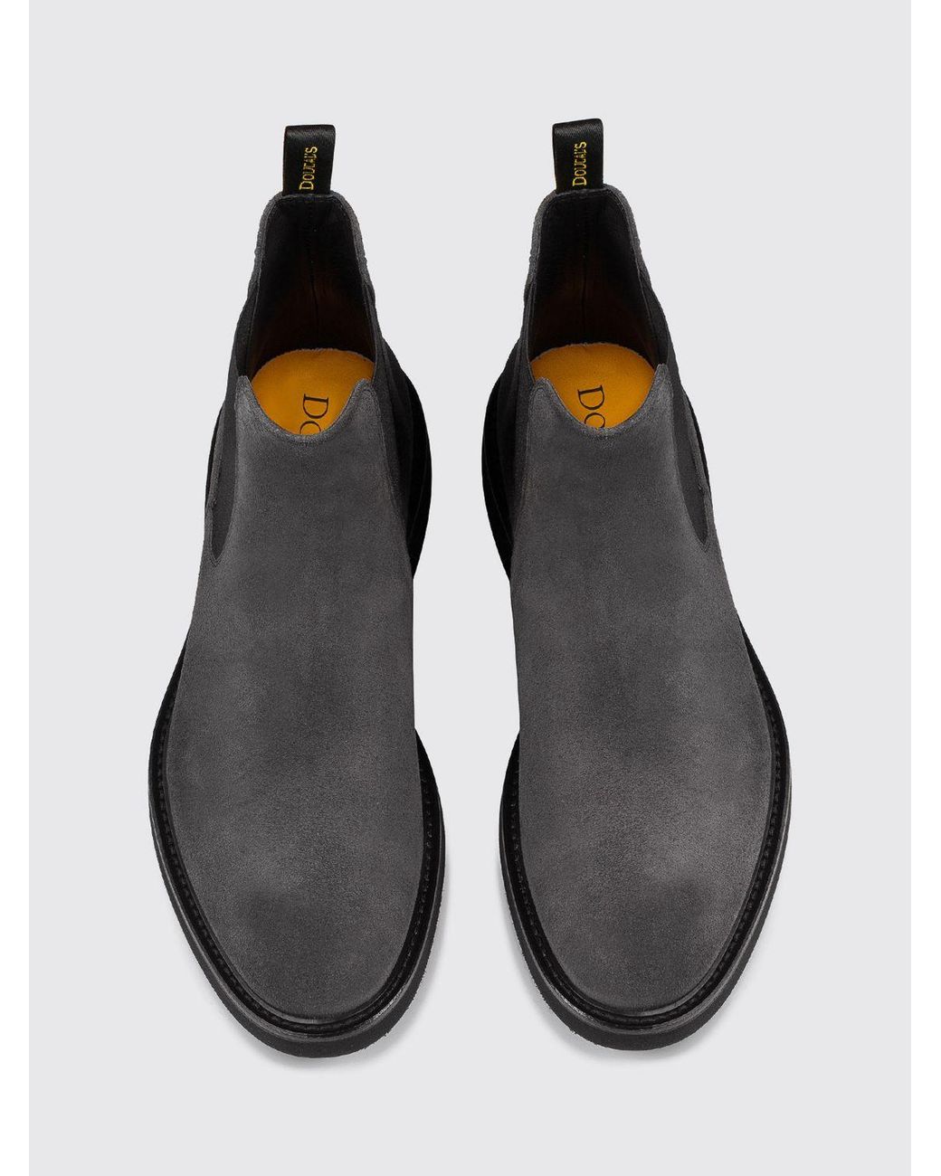 Doucal's Black Suede Chelsea Boots With Rear Pull Tab for men