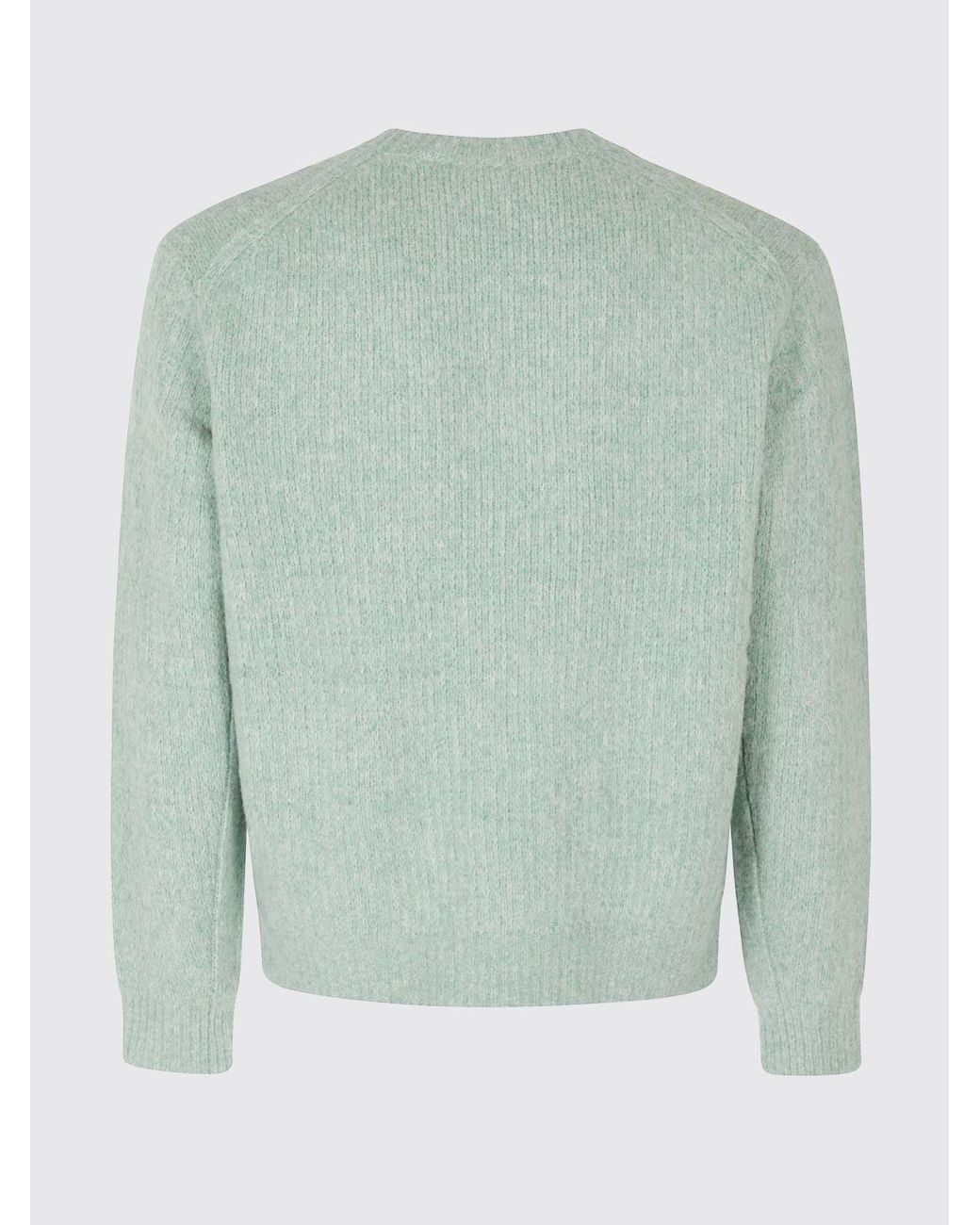sunflower Green Yak And Alpaca Wool Blend Crewneck Jumper for men
