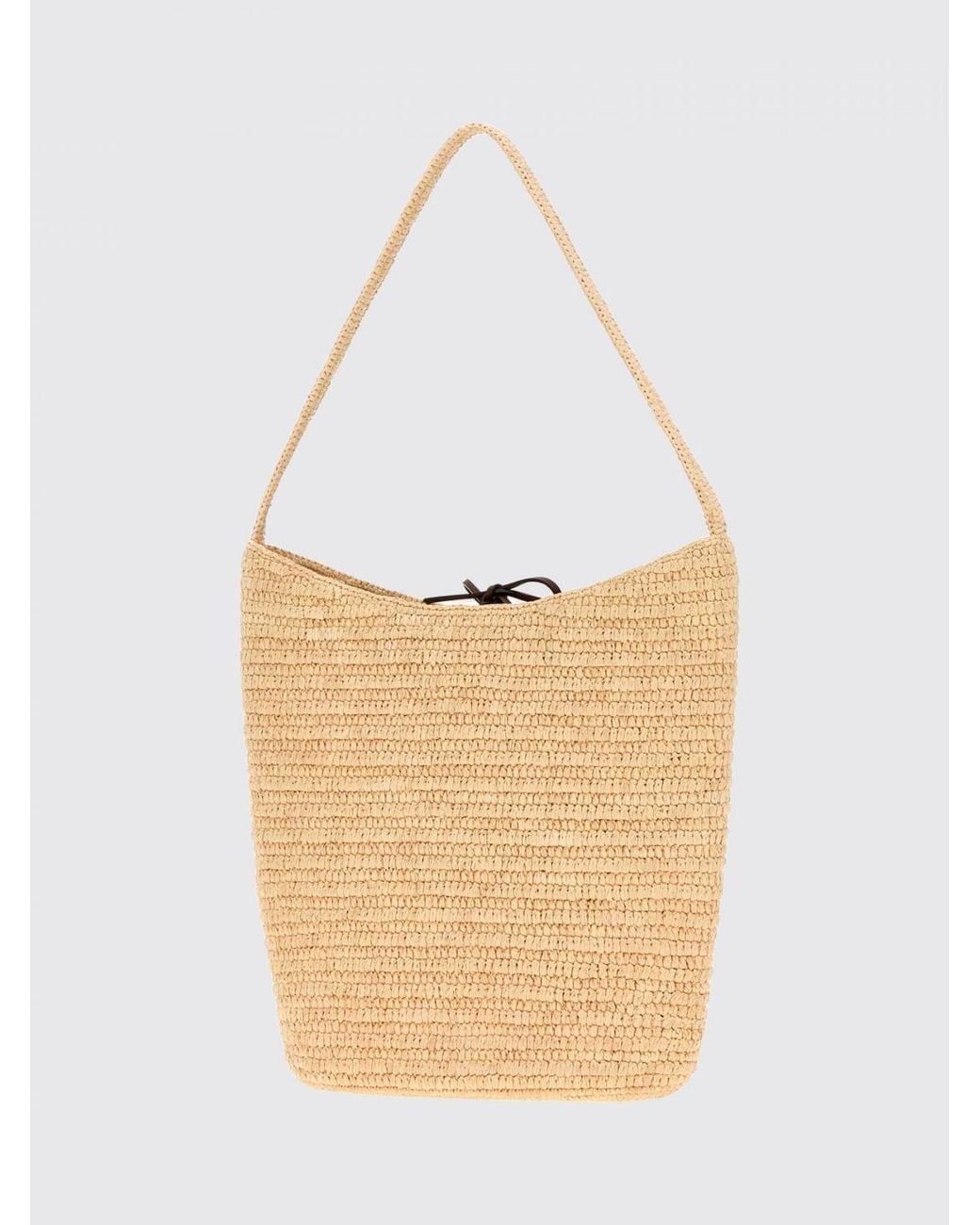 The Row White Alma Woven Raffia Bucket Bag With Top Handle