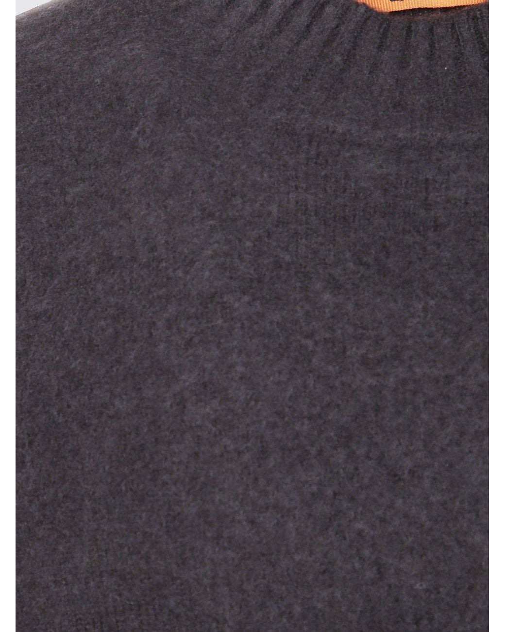 Drumohr Blue Crewneck Long-Sleeved Wool Blend Jumper With Ribbed Trims for men