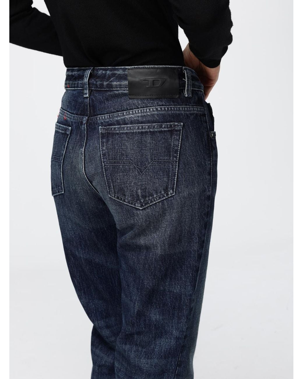 DIESEL Blue D-Heel High-Waisted Straight-Leg Denim Jeans