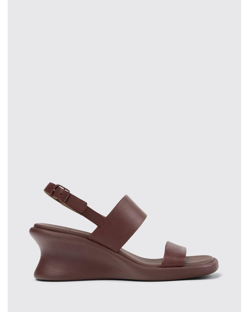 Camper Brown Louise Leather Wedge Sandals