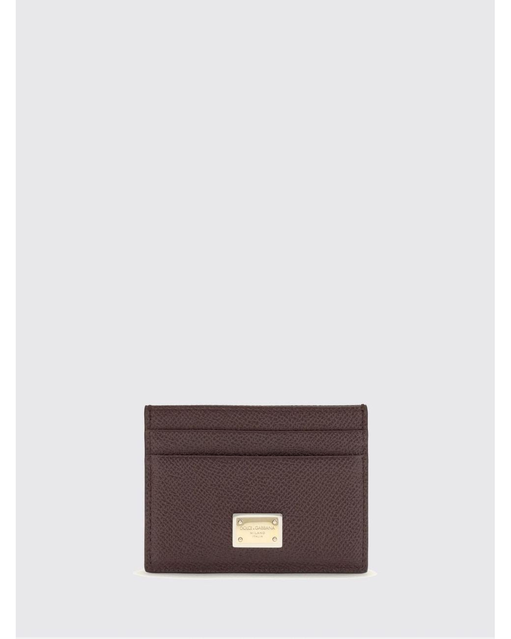 Dolce & Gabbana Multicolor Dolce &Amp Gabbana Grained Calfskin Card Holder With Metallic Logo