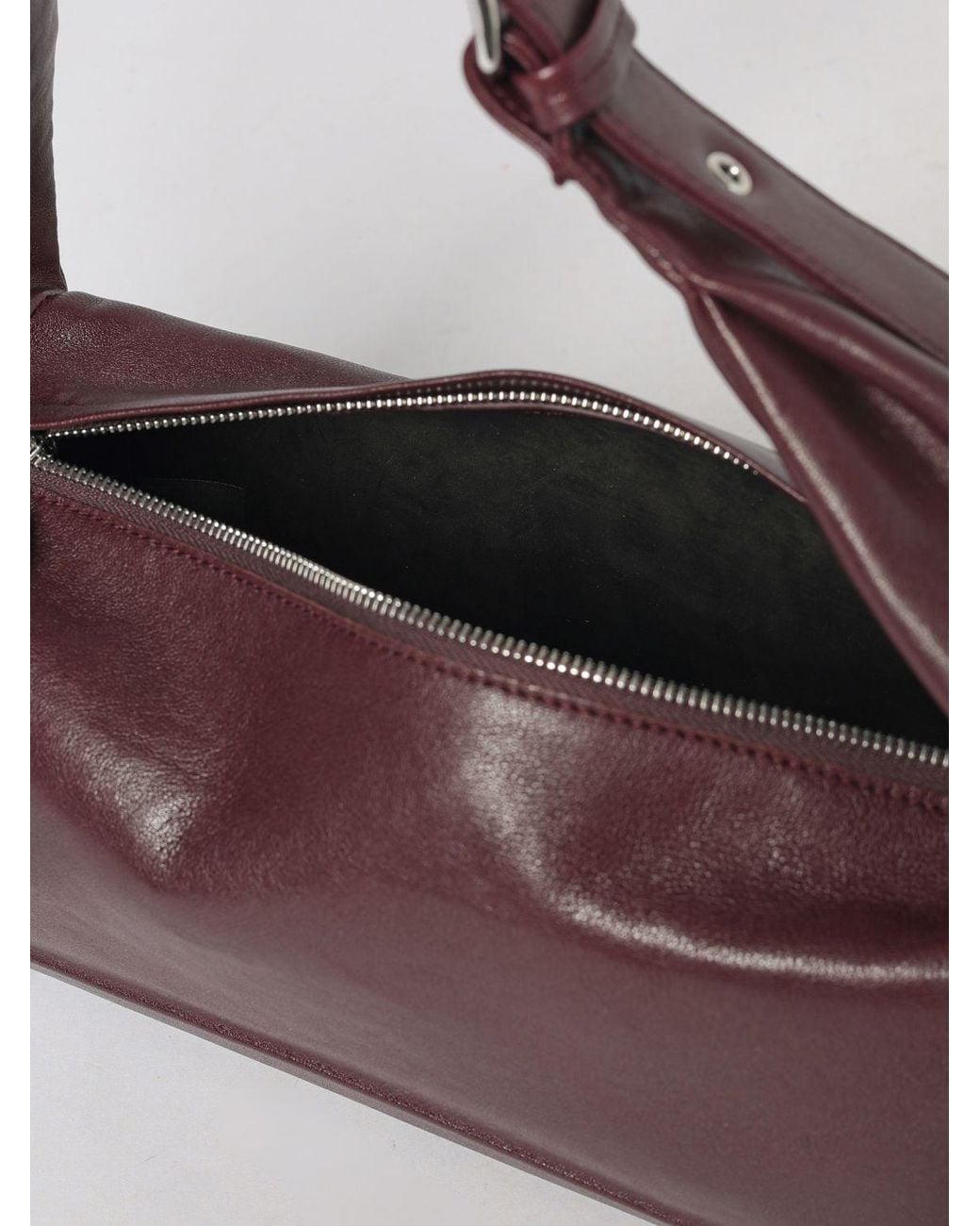 Maison Margiela Purple East West Lambskin Shoulder Bag With Adjustable Handle