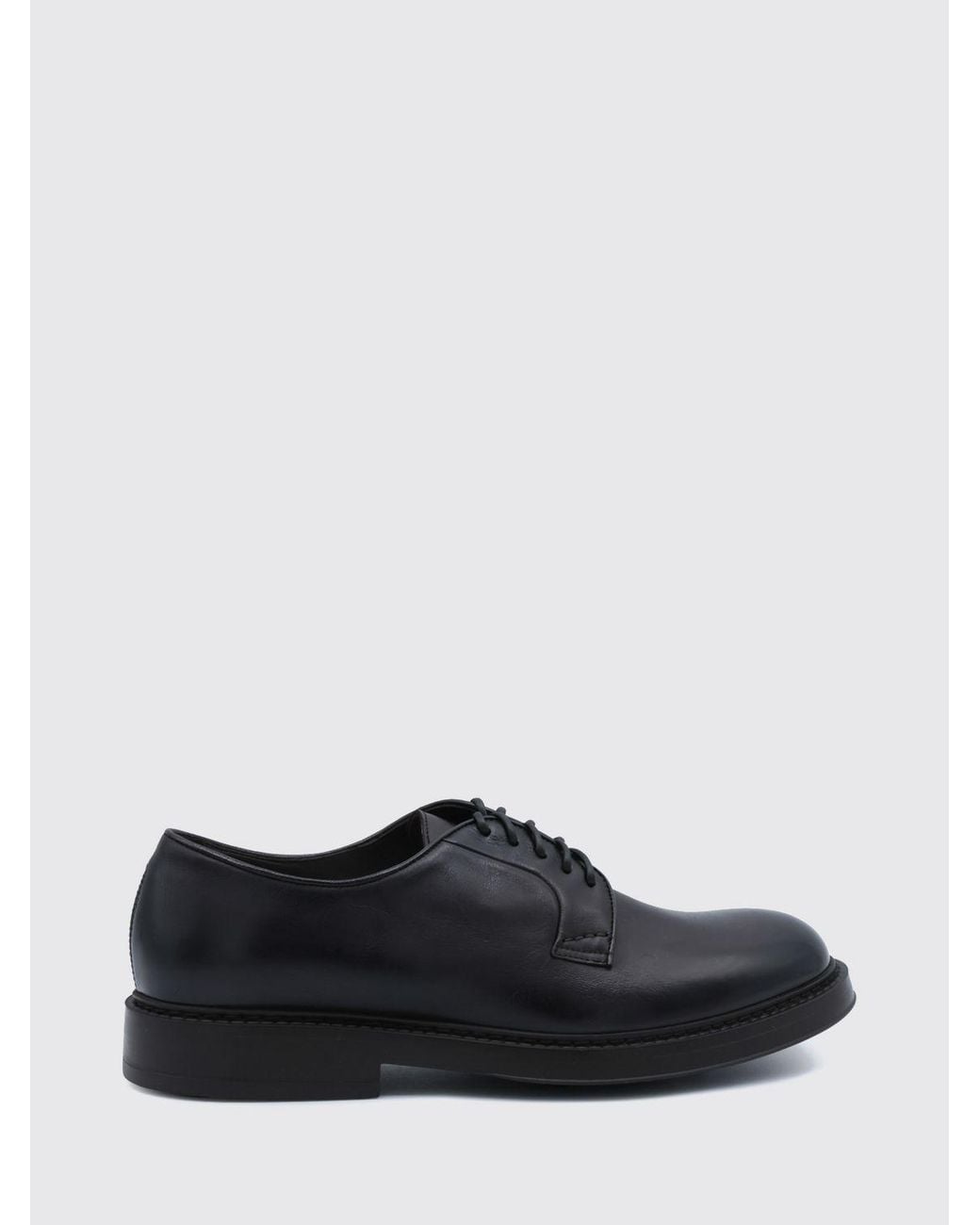 Doucal's White Smooth Calfskin Leather Derby Shoes With A Round Toe for men