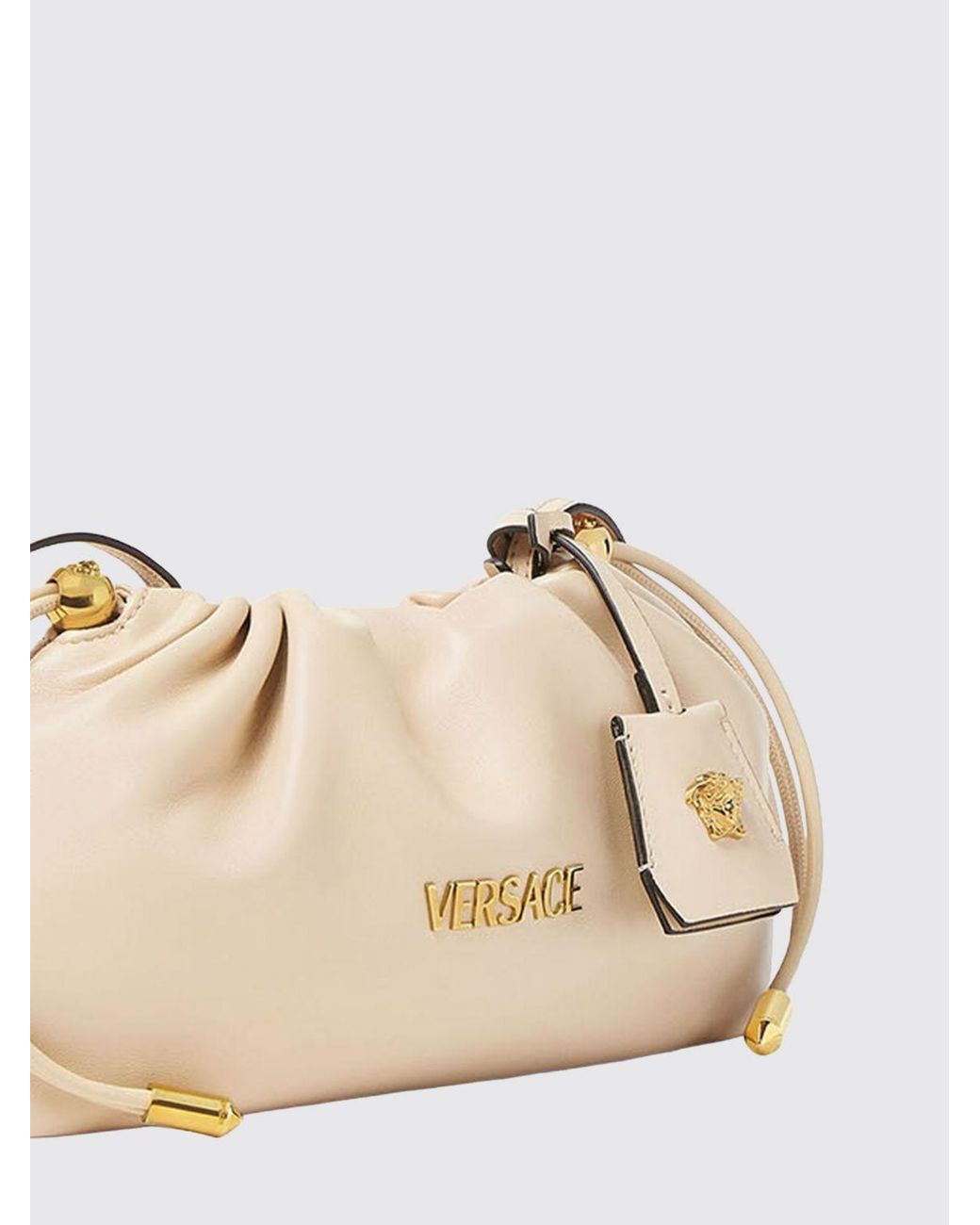 Clutch Tag Mini di Versace in Natural