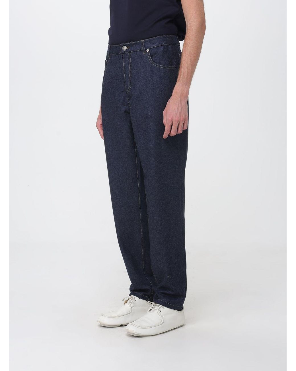 Brunello Cucinelli Blue Five-Pocket Straight-Leg Trousers Crafted for men