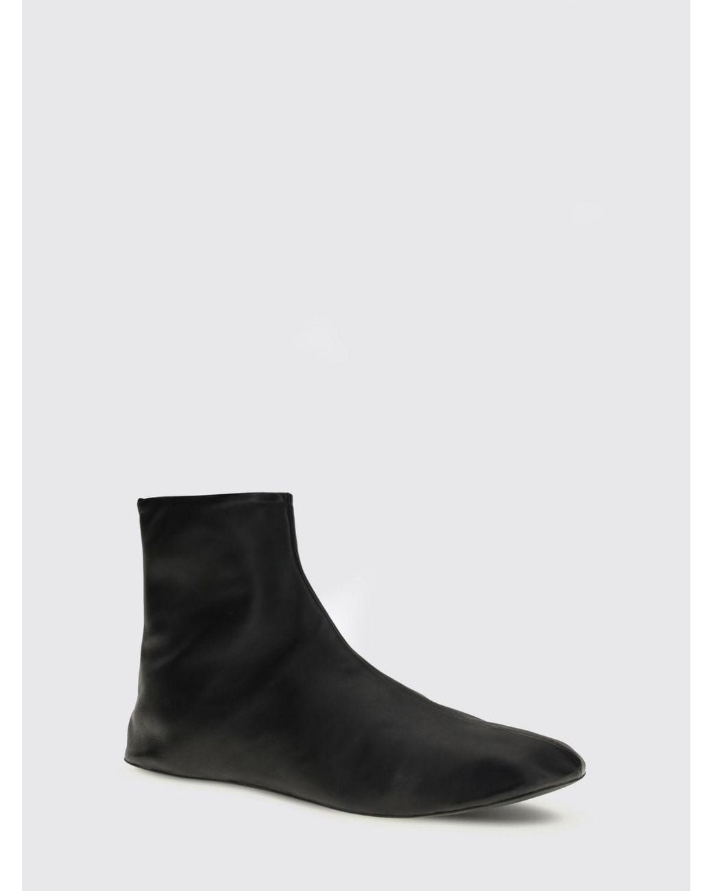The Row Black Stella Leather Ankle Boots