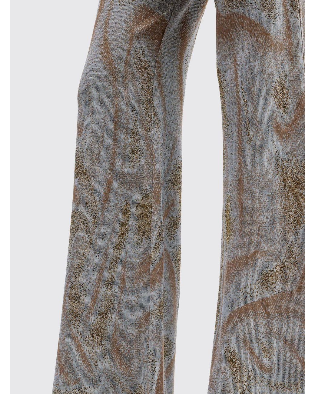 MACCAPANI Gray Easy Printed Flared Trousers