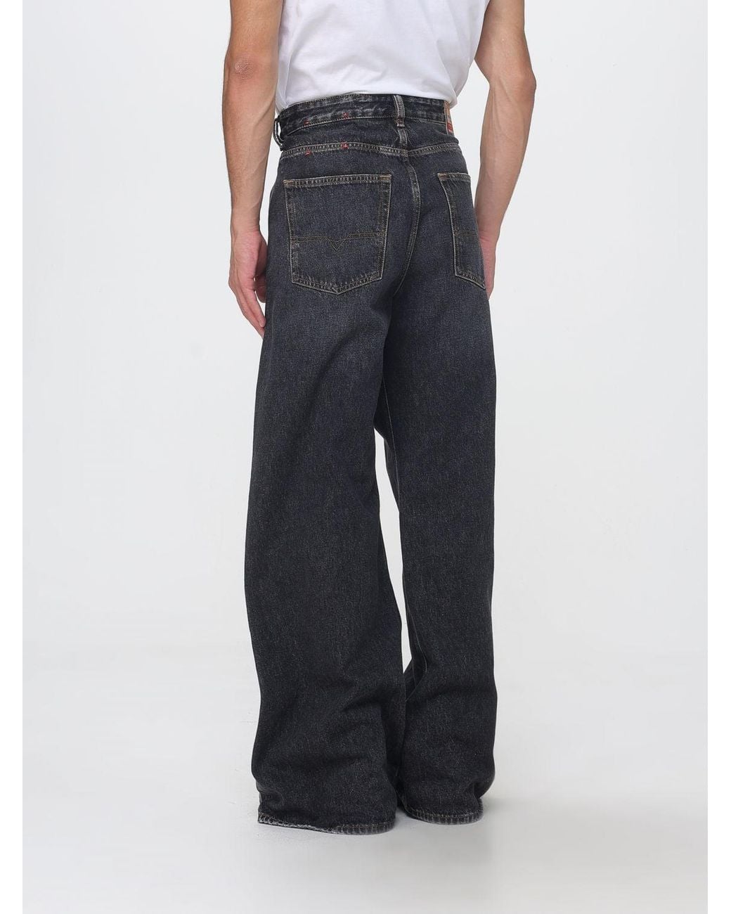 DIESEL Black D-Rise High-Waisted Wide-Leg Jeans for men