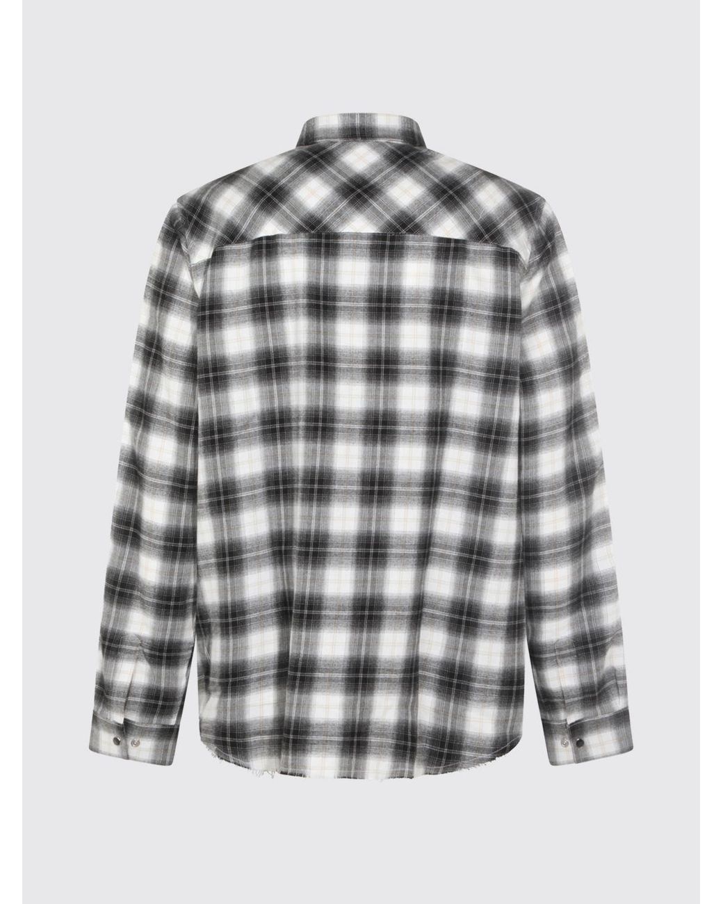 Amiri Gray Check Cotton Shirt for men