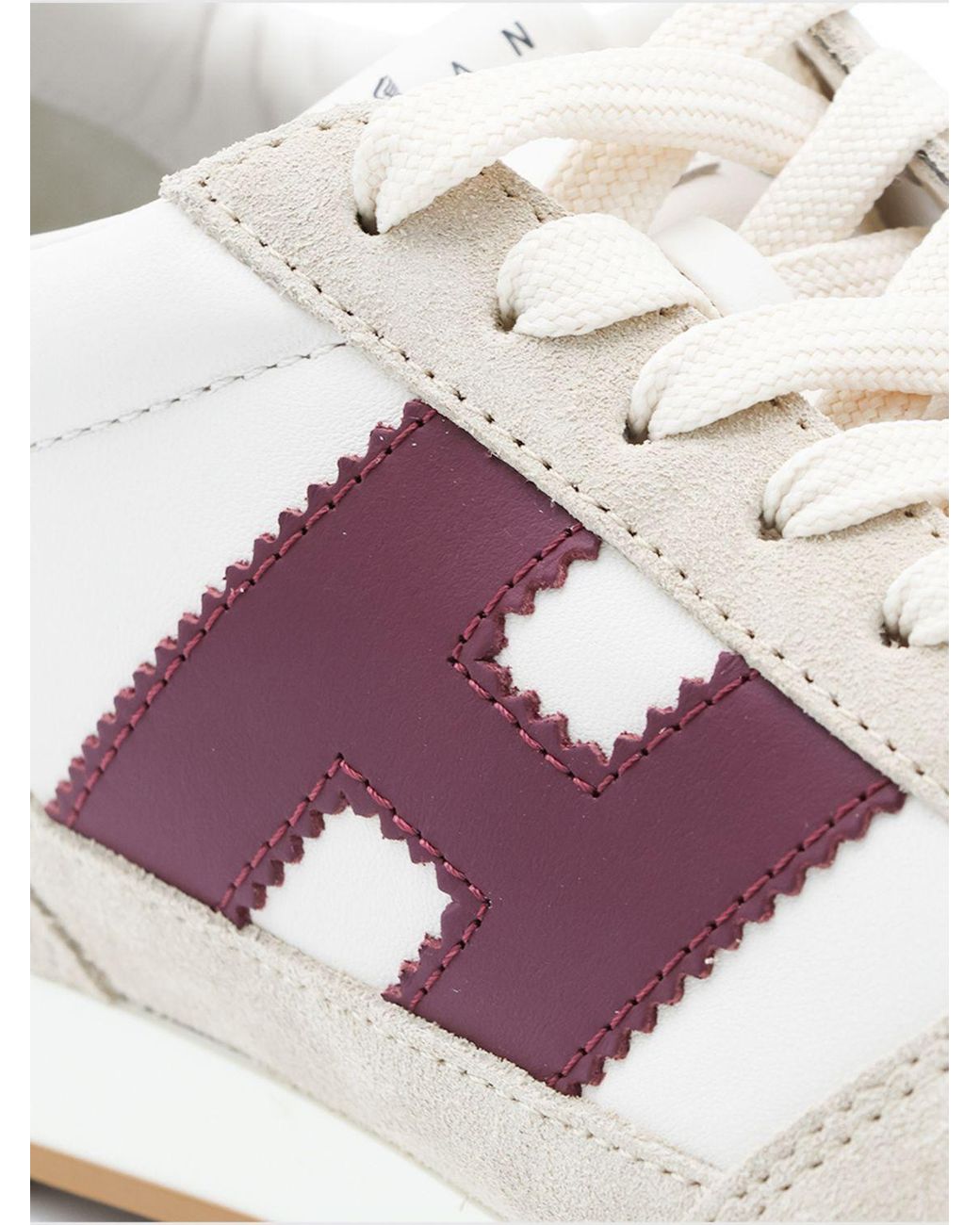 Hogan Pink H727 Smooth And Suede Leather Sneakers With Side H Monogram