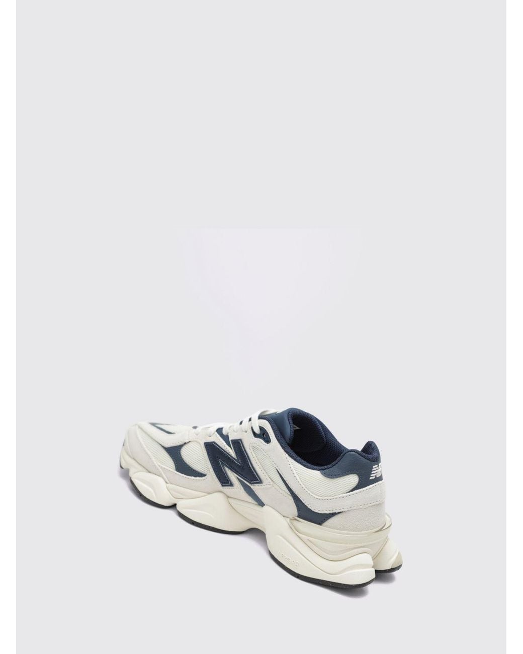 New Balance White 9060 Suede And Mesh Trainers With Cushioned Sole for men
