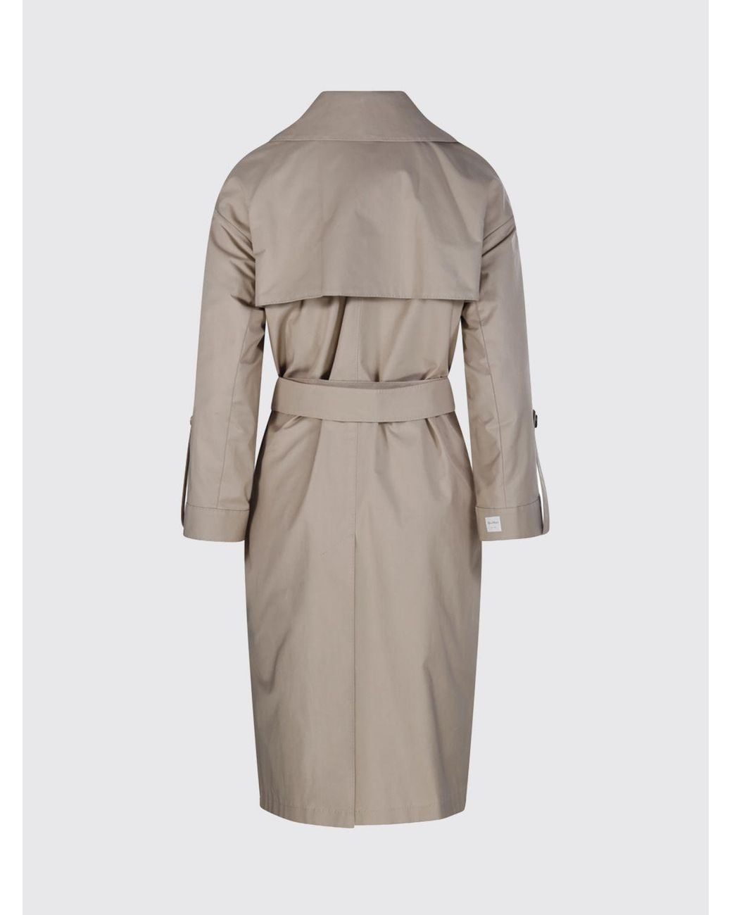Gabardina Cruzada De Mezcla De Algodón Max Mara de color Natural