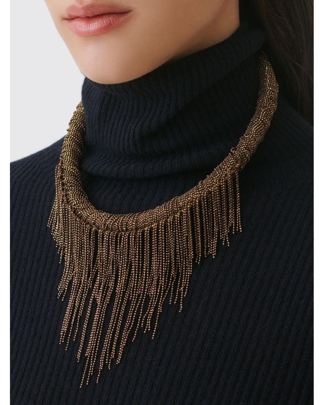 Fabiana Filippi White Nickel-Free Multi-Strand Brass Choker Necklace