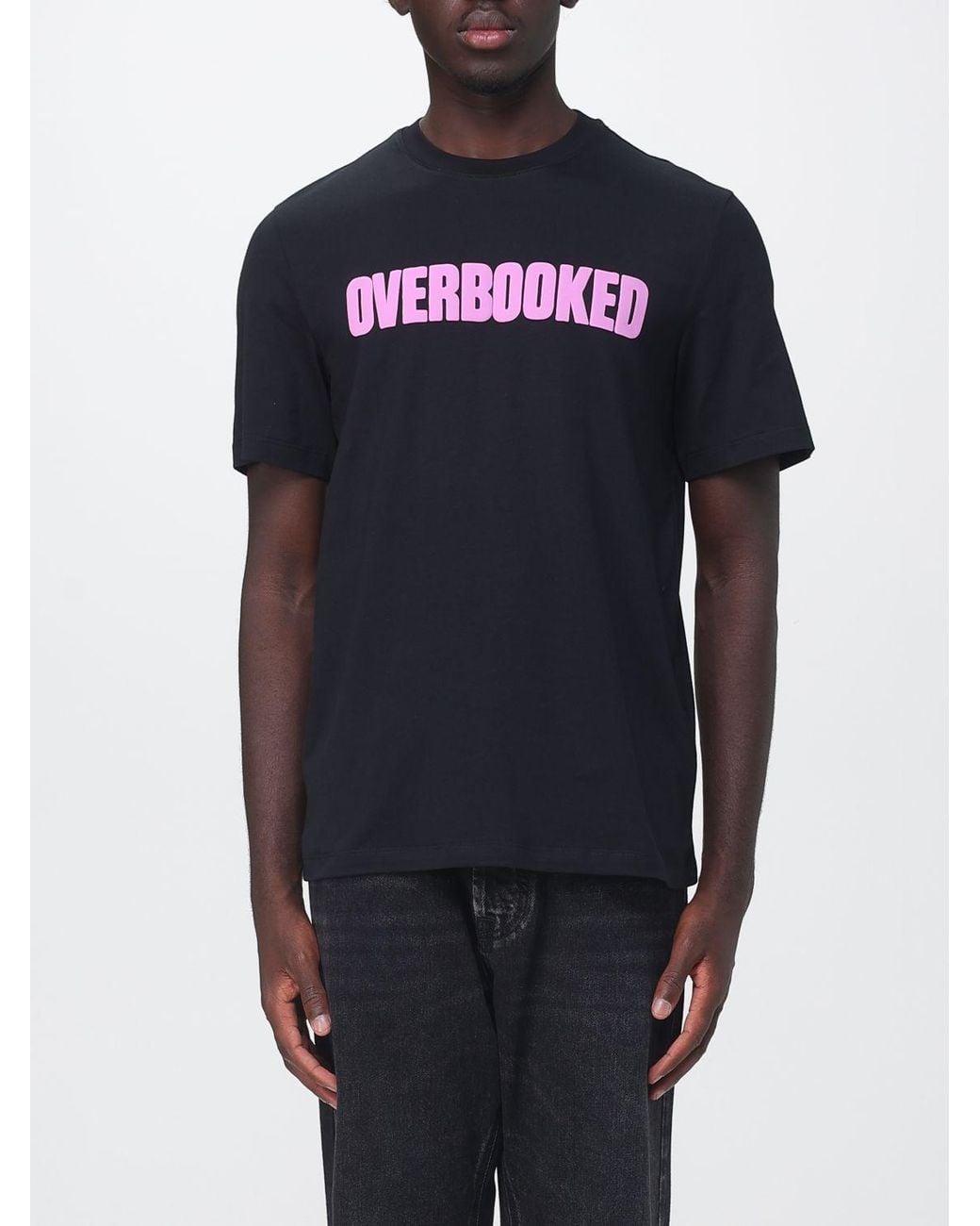MSGM Blue Slogan Print Cotton Crew Neck T-Shirt for men