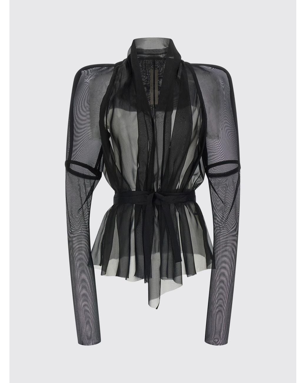 Rick Owens Black Sheer Silk Blazer