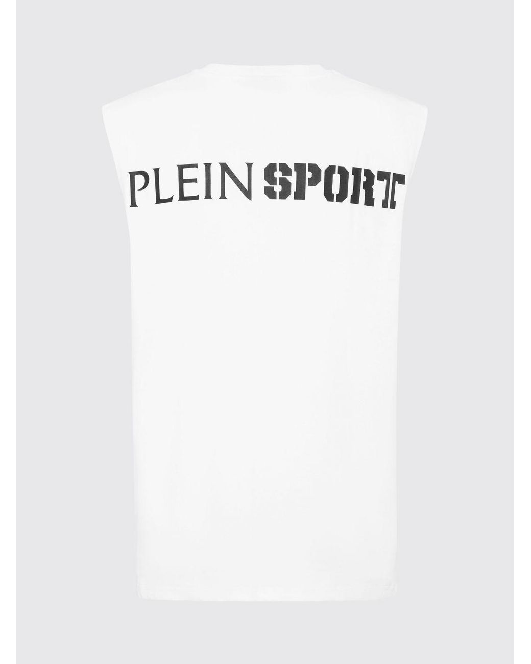 Philipp Plein White Printed Cotton Tank Top for men