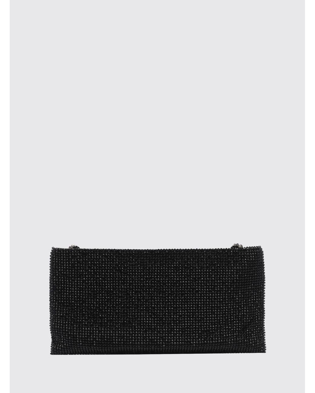 Benedetta Bruzziches Black Your Best Friend Crystal-Embellished Satin Mini Bag