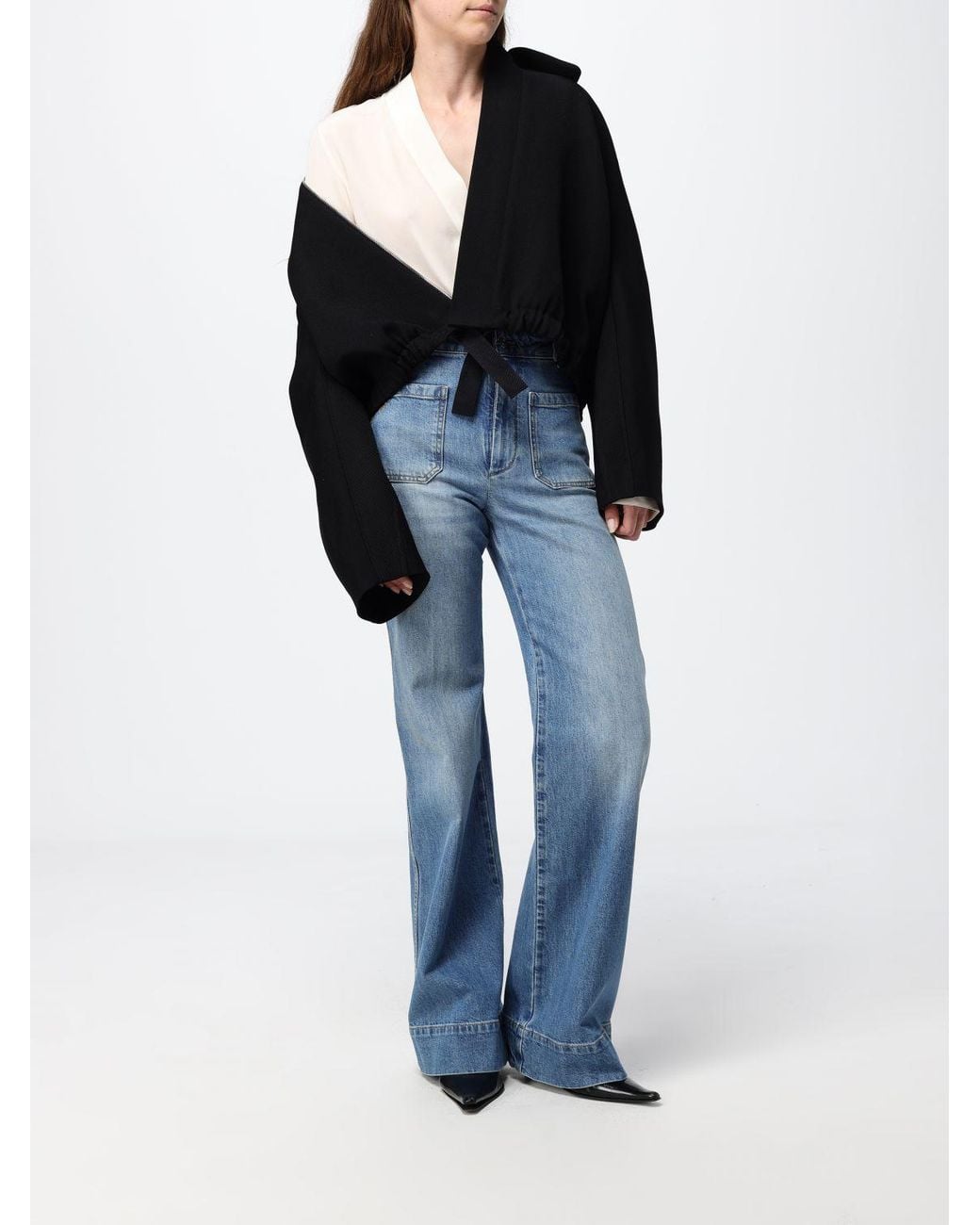 Victoria Beckham Blue Alina High-Waisted Straight Leg Jeans