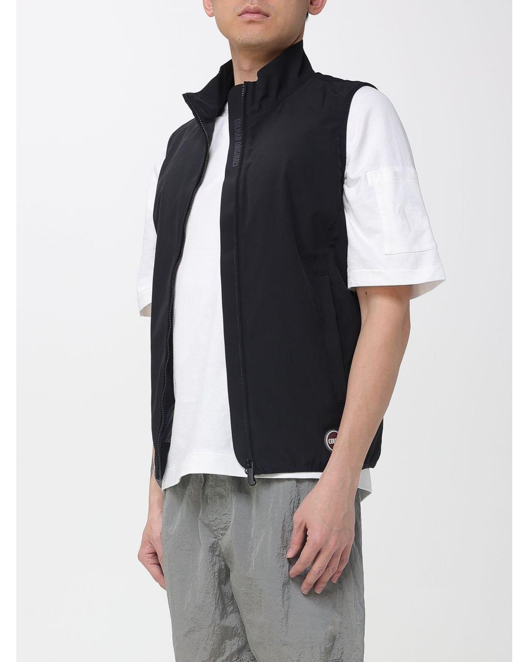 Colmar Black Stretch Technical Fabric Vest for men