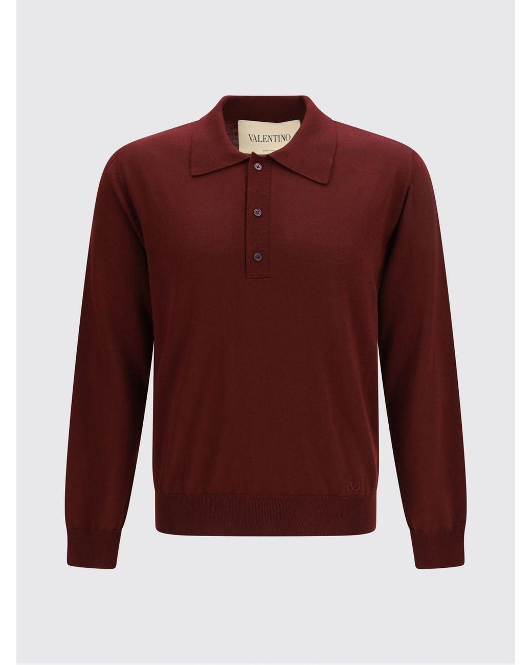 Valentino Purple Merino Wool Knit Polo Shirt for men