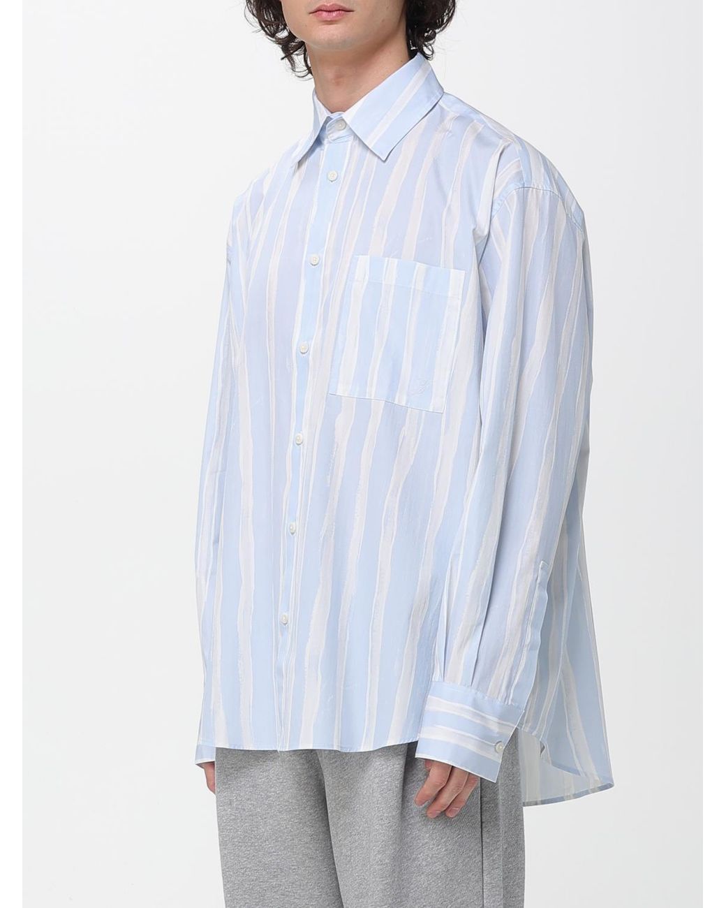 Jacquemus White Striped Cotton Shirt for men