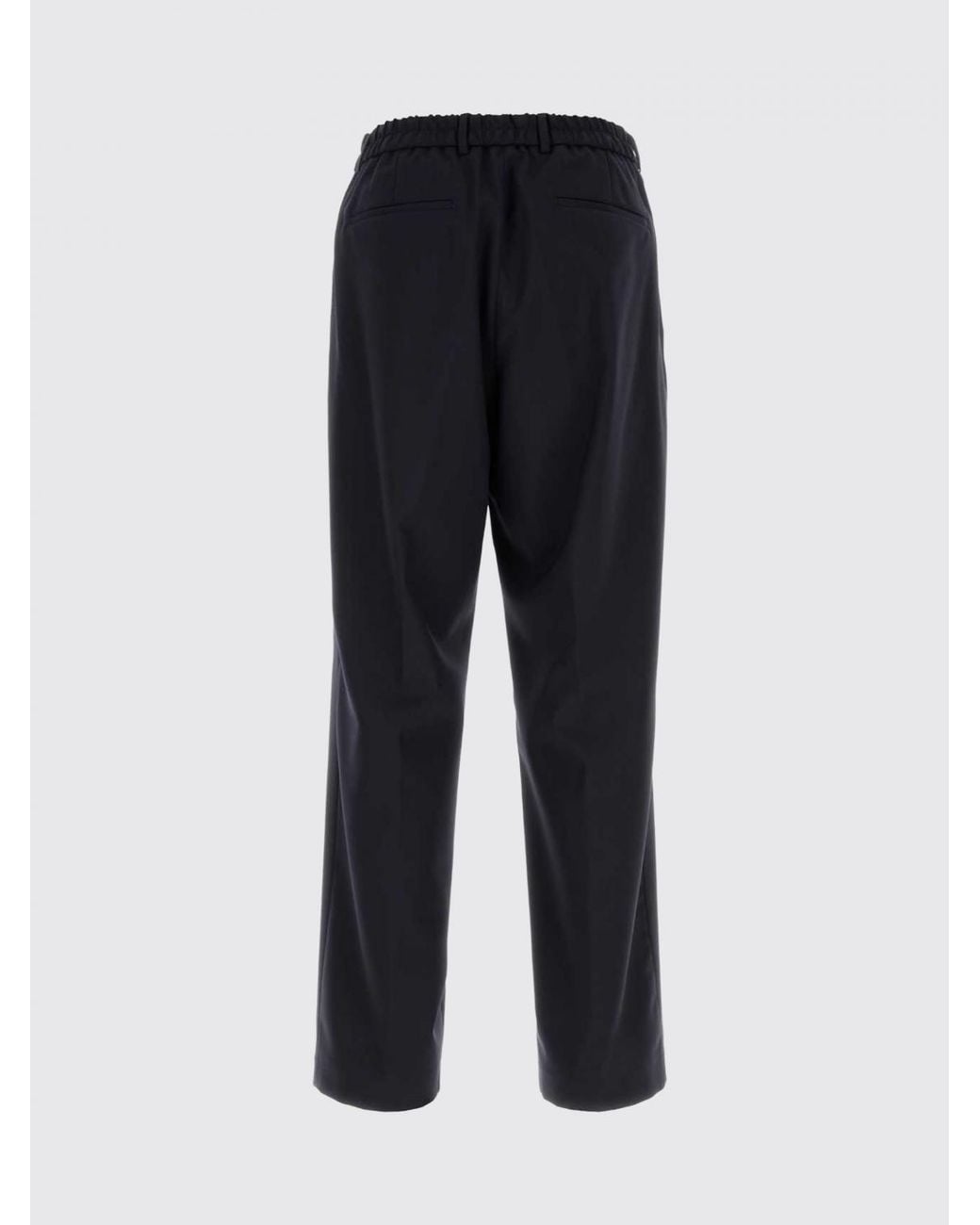 Boss Blue Slim Fit Pleated Virgin Wool Tailored Trousers for men