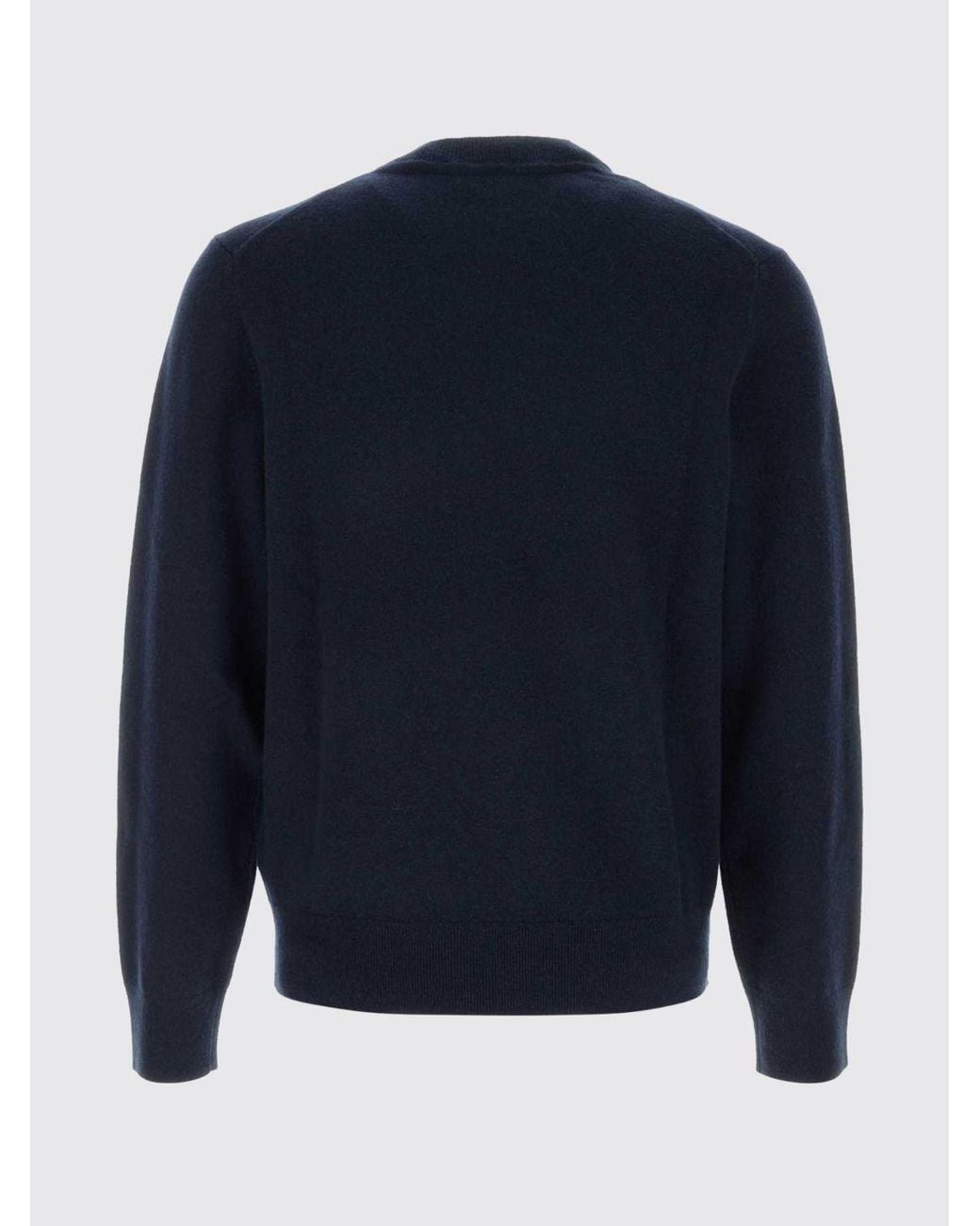 Burberry Blue Embroidered Ekd Logo Cashmere Crewneck Jumper for men
