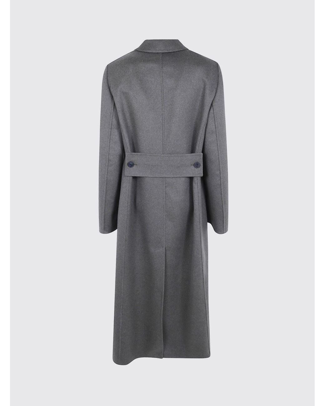 Victoria Beckham Gray Catriona Double-Breasted Wool And Cashmere Blend Long Coat