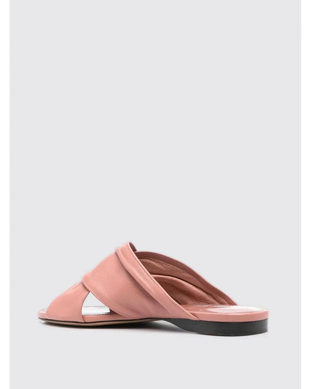 Paris Texas Pink Twisted Strap Flat Sandals