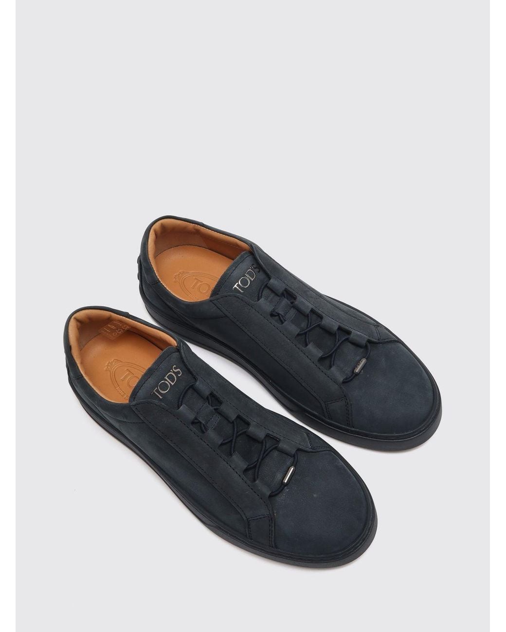 Tod's Blue Suede Leather Slip-On Sneakers With Heel Gommini for men