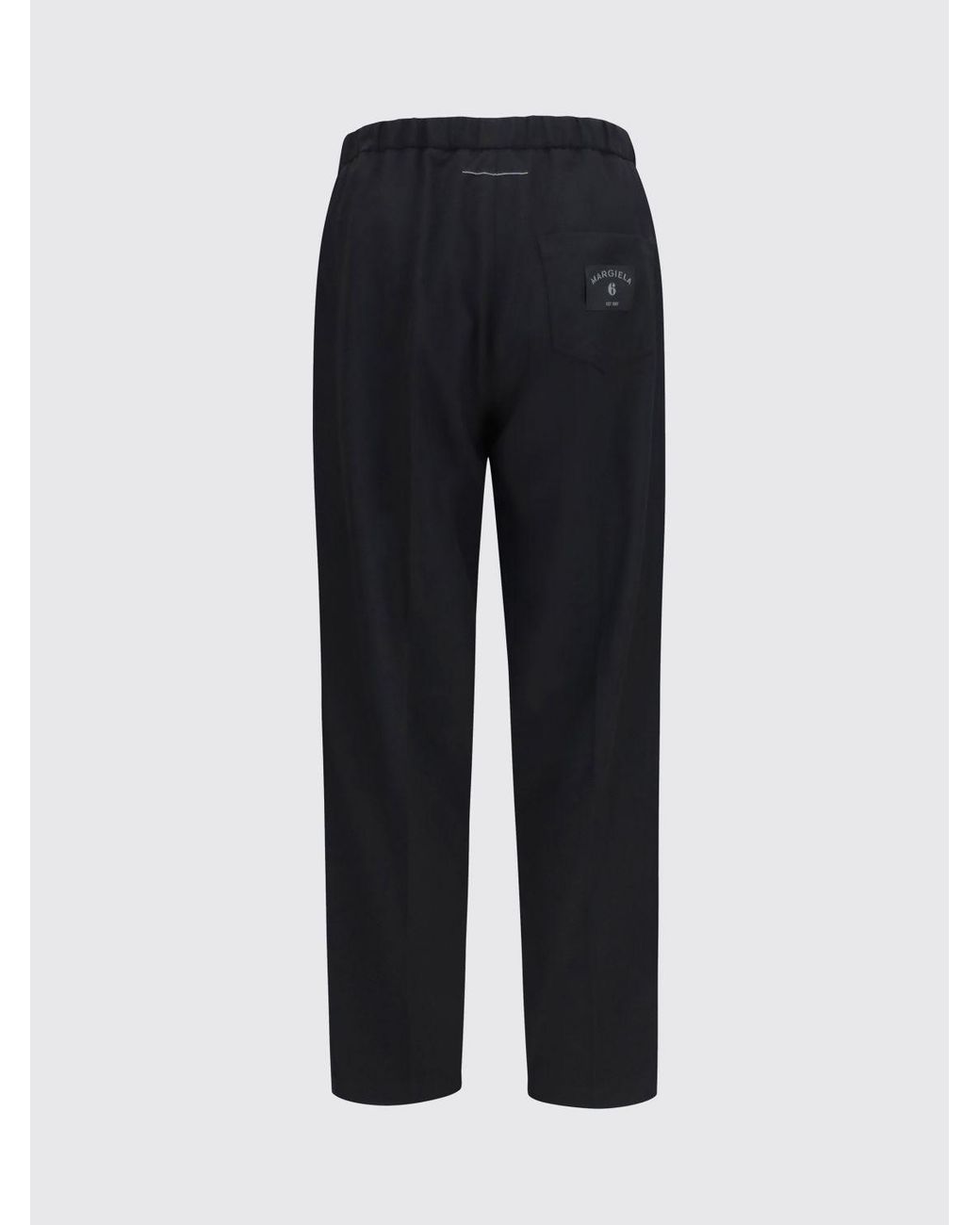 MM6 by Maison Margiela Black Wide-Leg Wool-Blend Trousers With Drawstring Waist for men