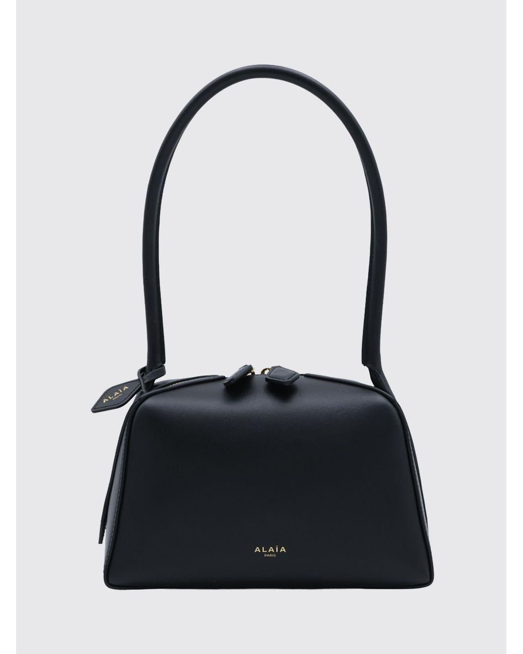 Alaïa Black Small Le Teckel Calfskin Leather Bowling Bag With Tubular Handle
