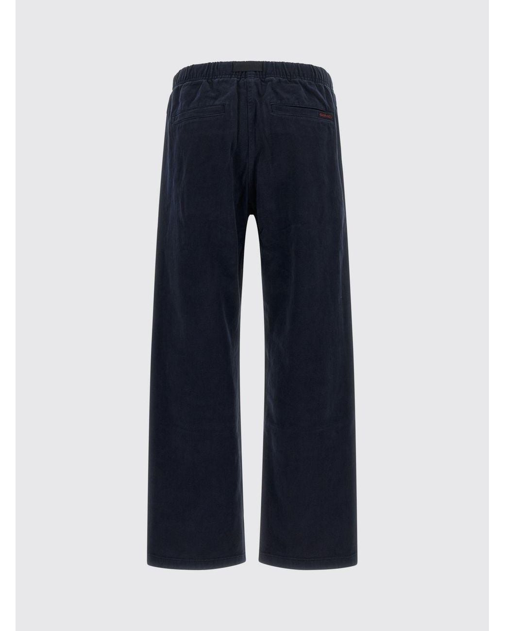 Gramicci Blue Wide Leg Cotton Trousers With Elasticated Drawstring Waist for men