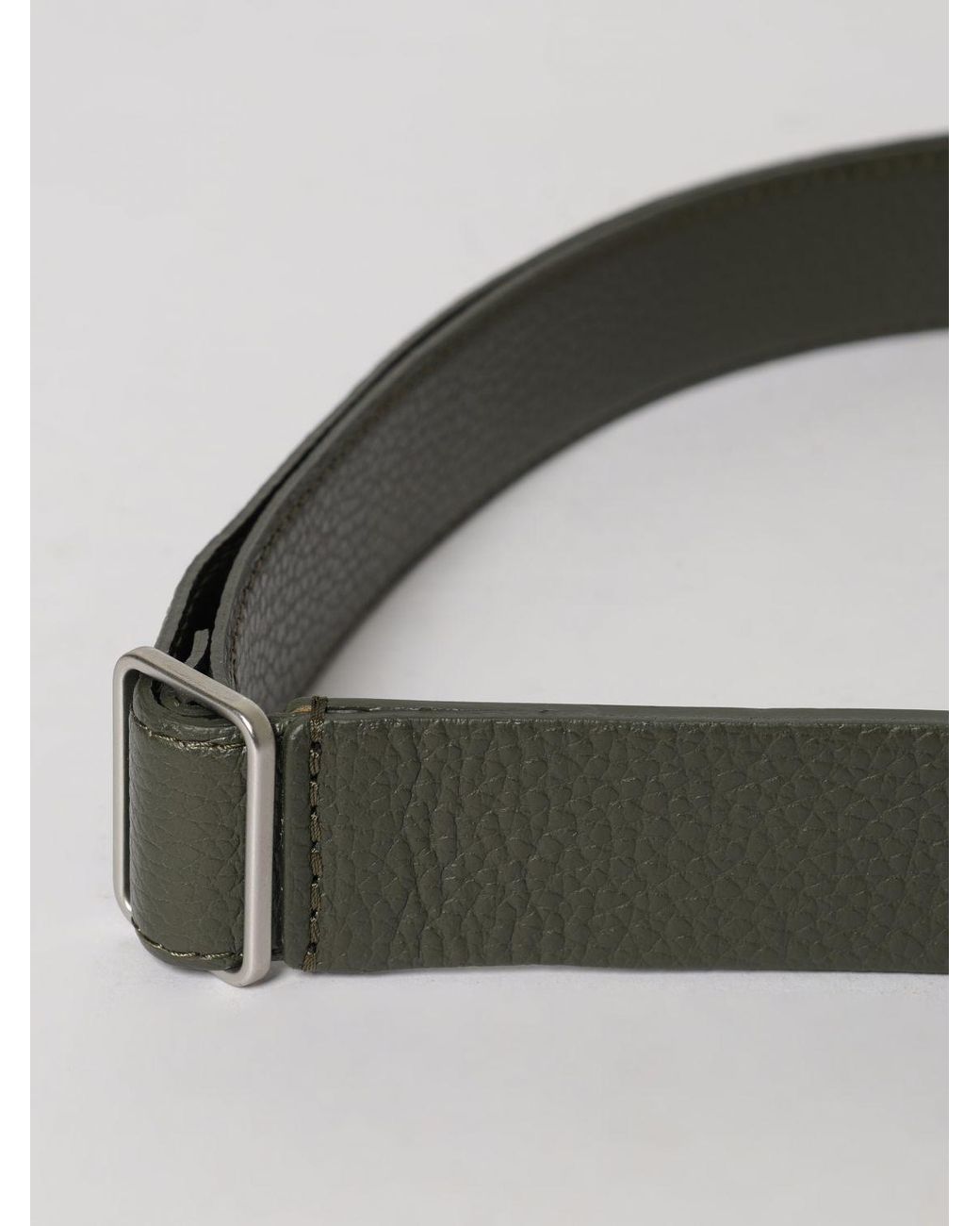 Cinturón Nobuckle De Piel Martillada Orciani de hombre de color Green
