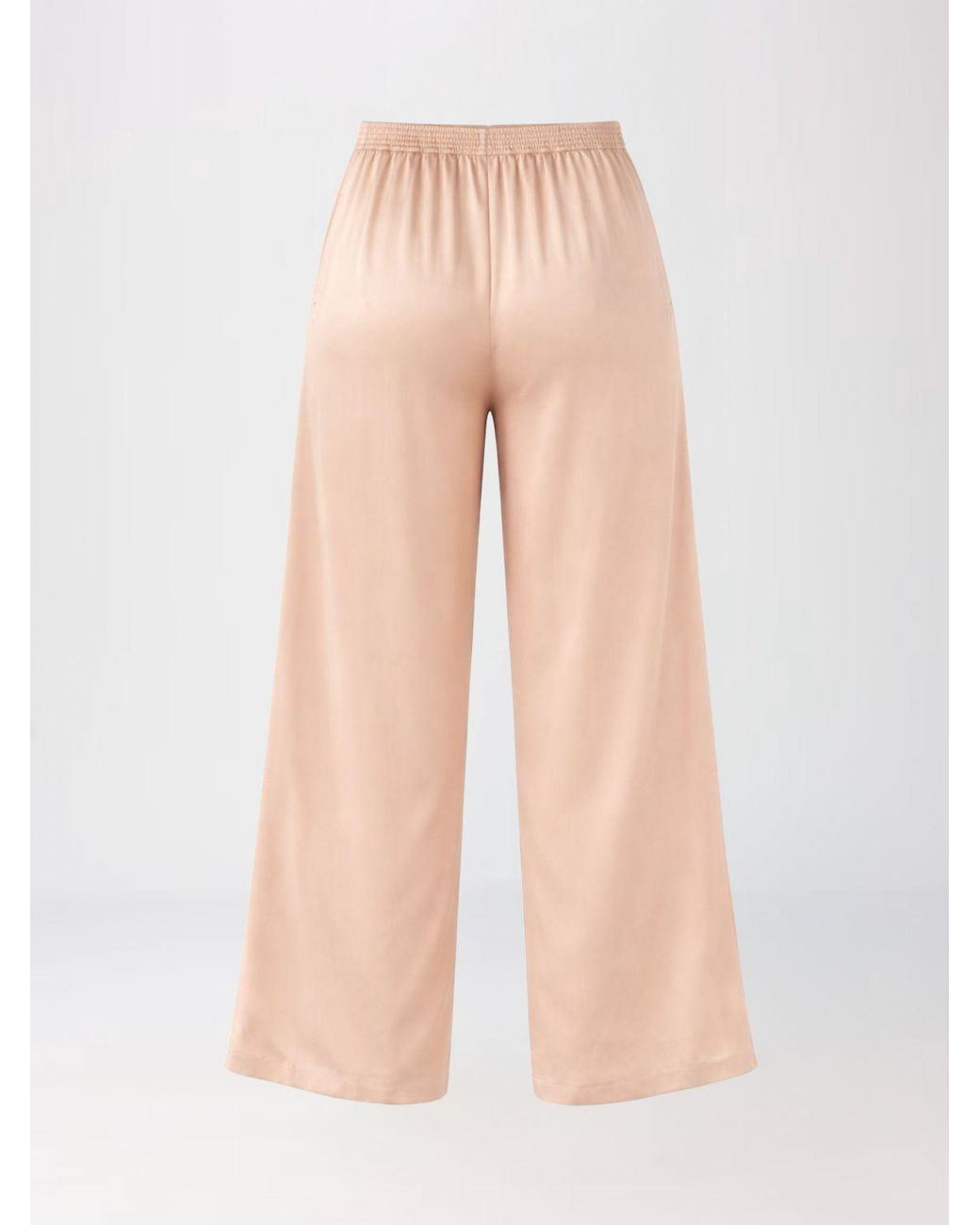 Fabiana Filippi Natural Satin Palazzo Trousers