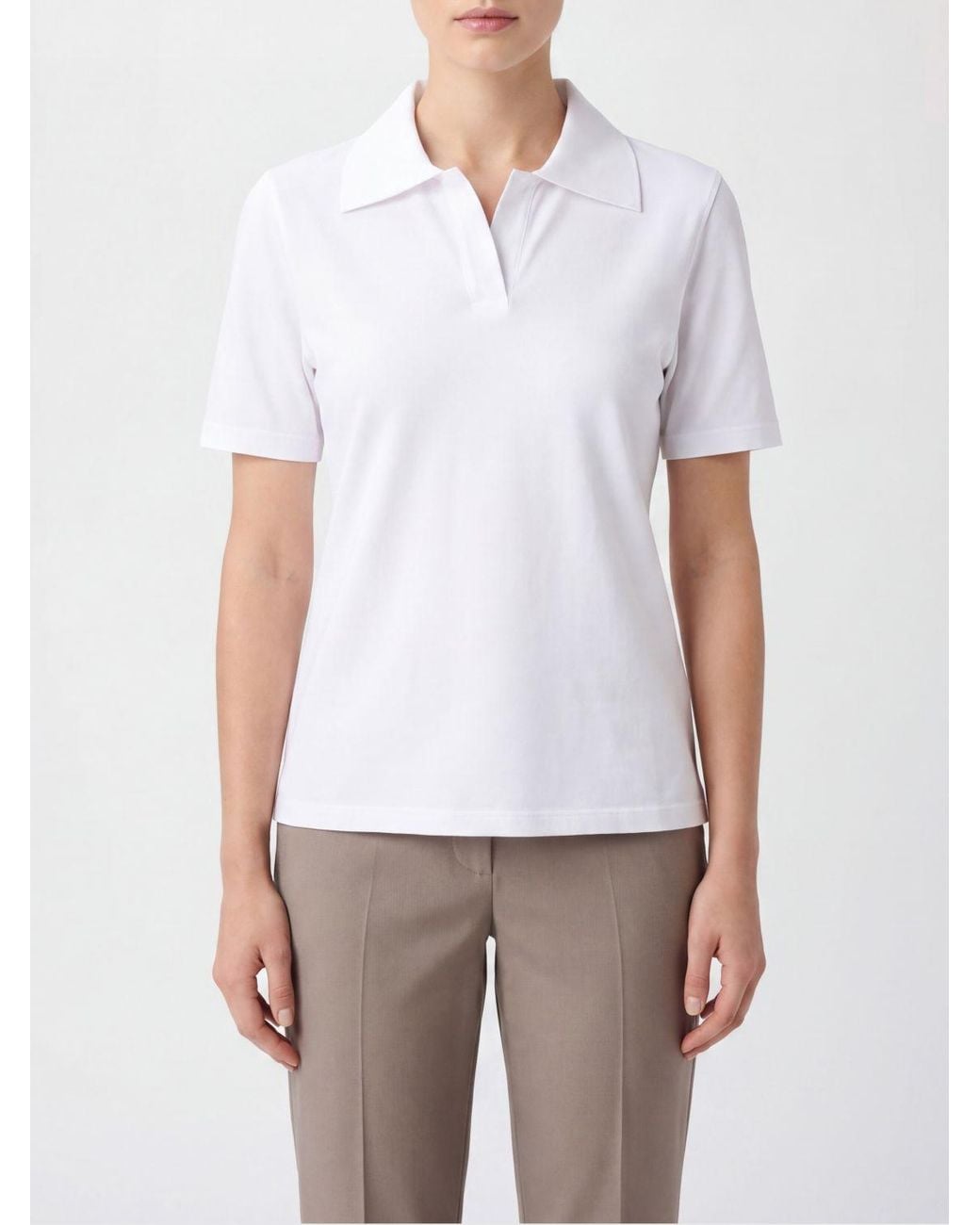 Roberto Collina White Basic Viscose Blend Polo Shirt