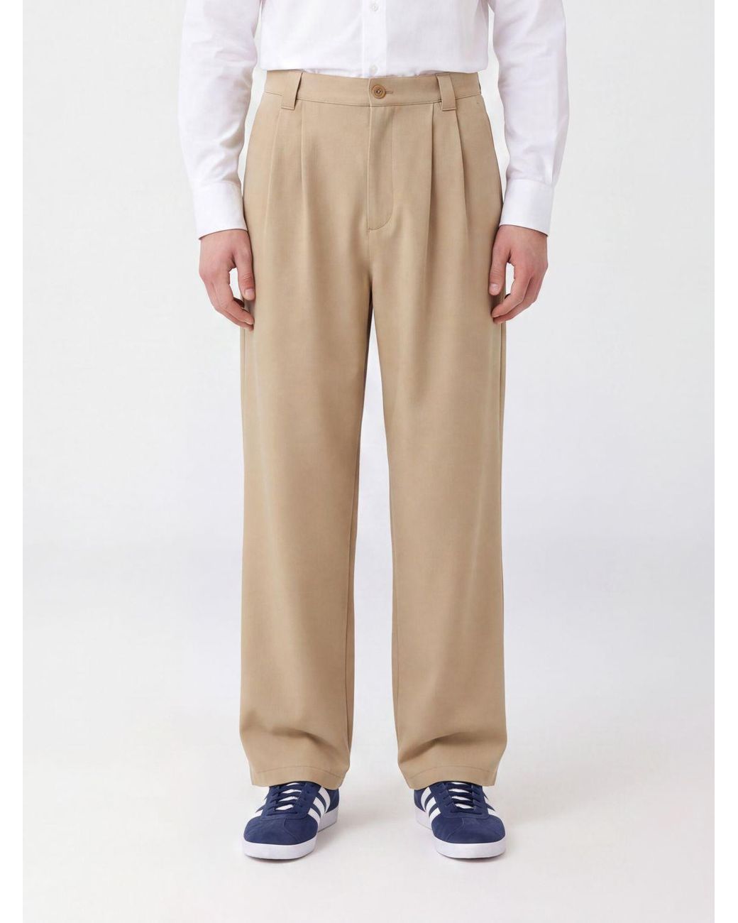 A.P.C. Natural Ricky Wide-Leg Pleated Cotton Trousers for men