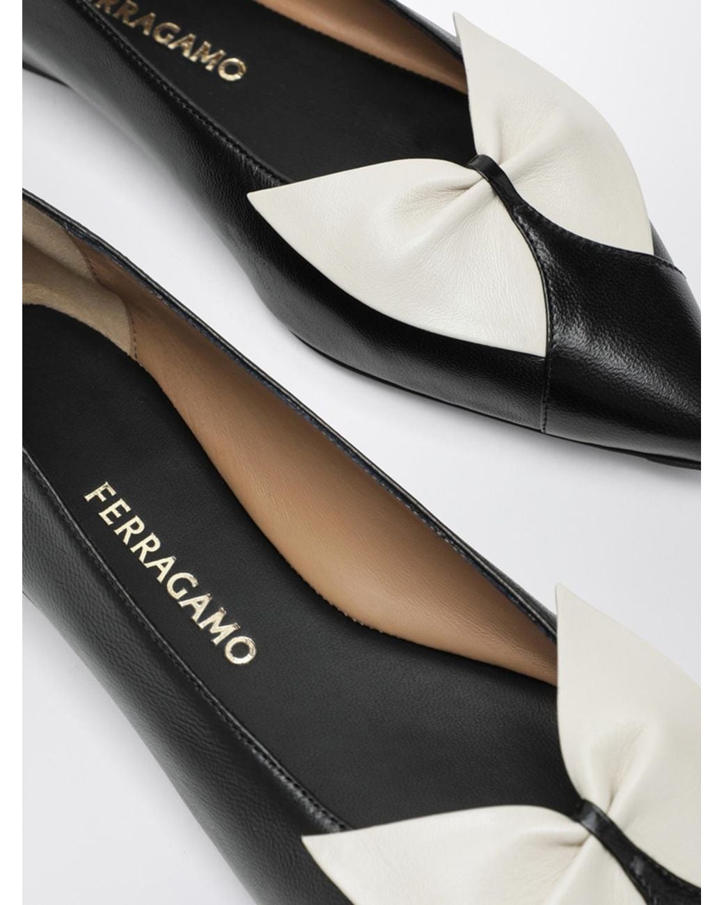 Ferragamo White Ballet Flat